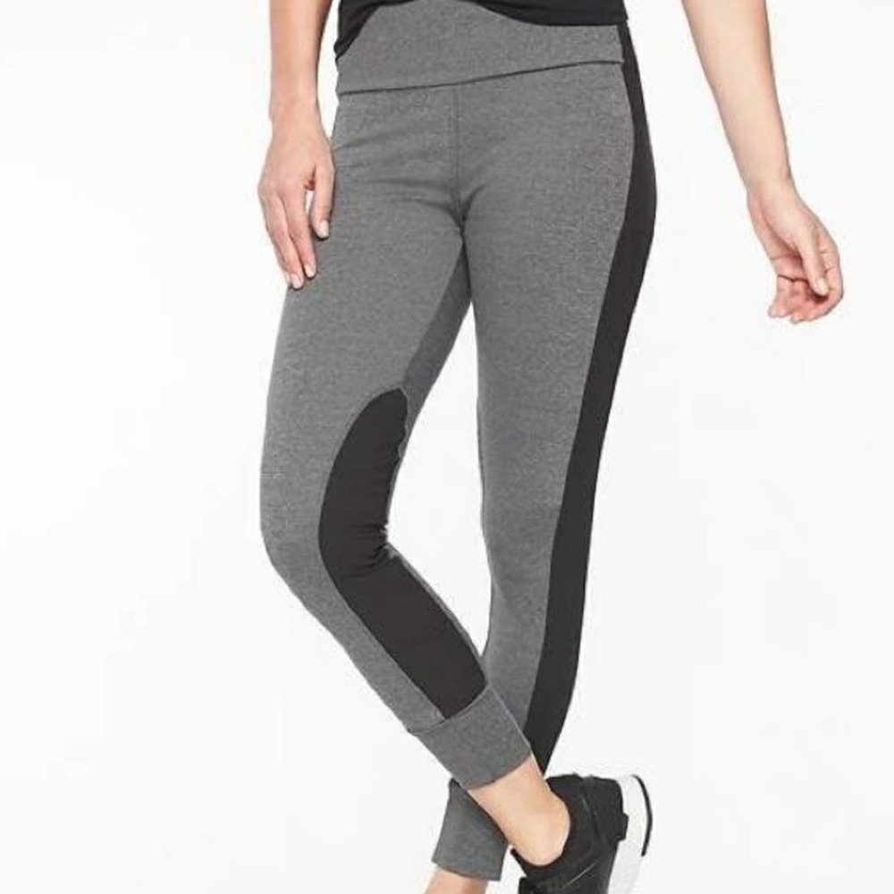 Athleta Essex Hybrid‎ Jogger Tight Legging M Black Grey Pants